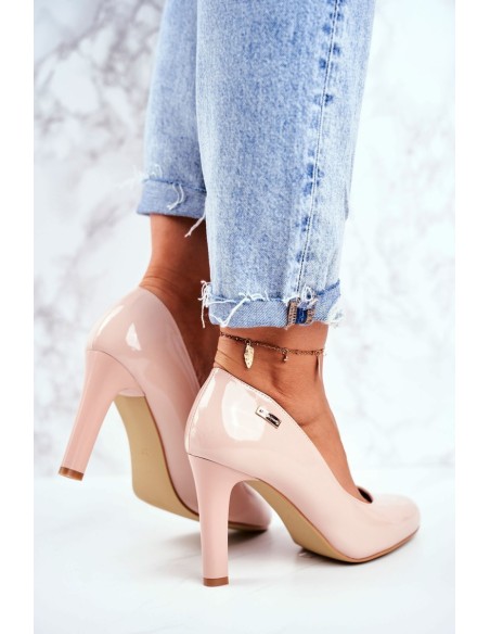 Women's Sergio Leone Varnished Stiletto Beige Campbell pumps