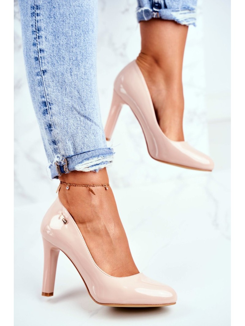 Women's Sergio Leone Varnished Stiletto Beige Campbell pumps