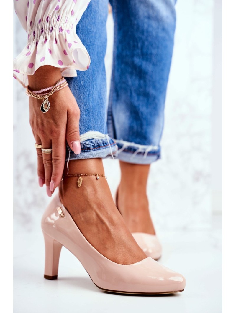 Ladies Pumps Sergio Leone Lacquered On Heel Nude Orsola