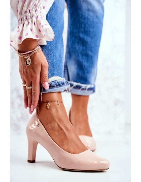 Ladies Pumps Sergio Leone Lacquered On Heel Nude Orsola