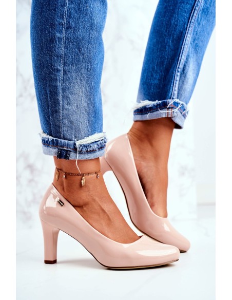 Ladies Pumps Sergio Leone Lacquered On Heel Nude Orsola