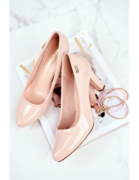Ladies Pumps Sergio Leone Lacquered On Heel Nude Orsola