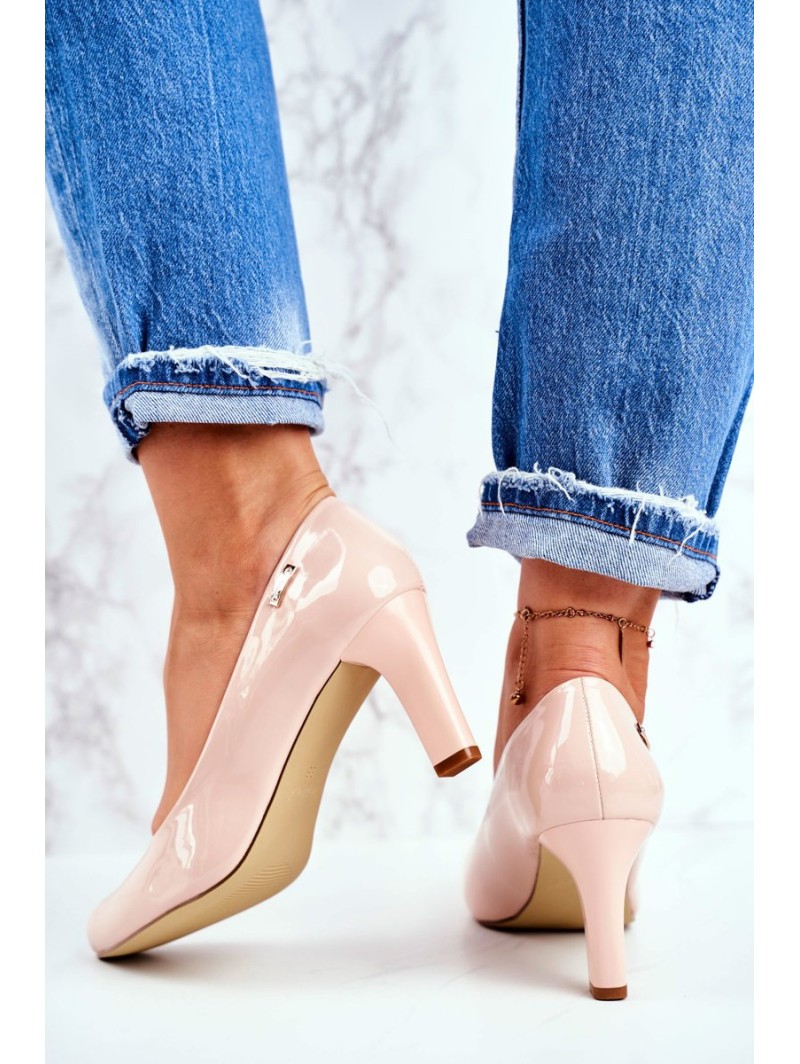 Ladies Pumps Sergio Leone Lacquered On Heel Nude Orsola
