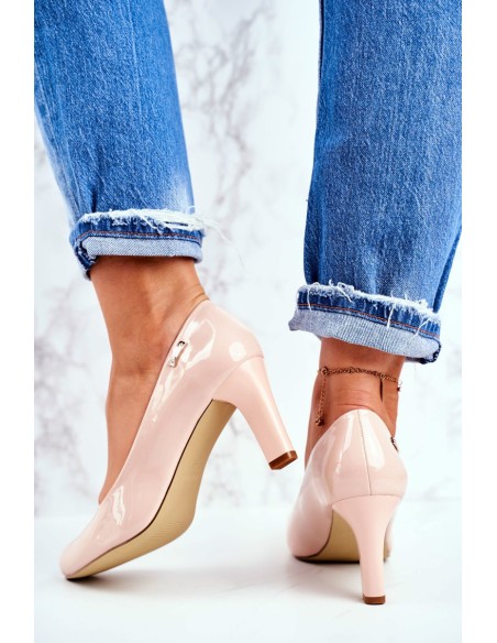 Ladies Pumps Sergio Leone Lacquered On Heel Nude Orsola