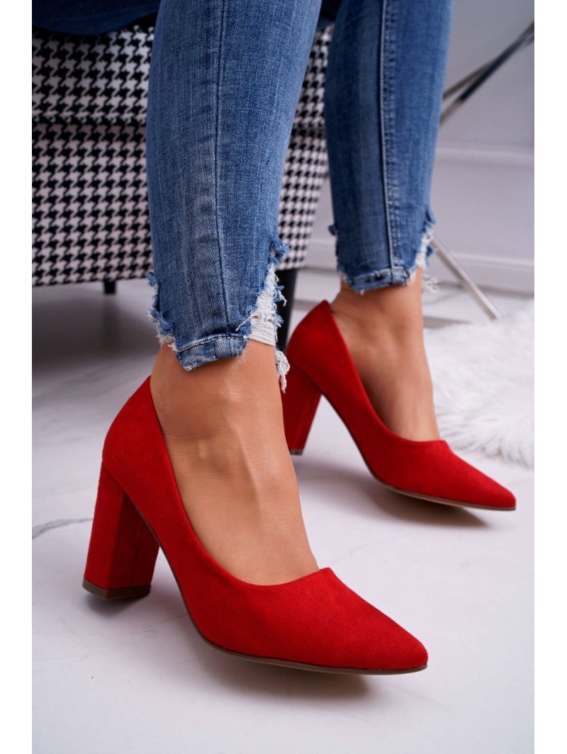 Stiletto Women's Suede Red Florena pumps