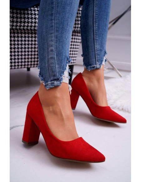 Stiletto Women's Suede Red Florena pumps