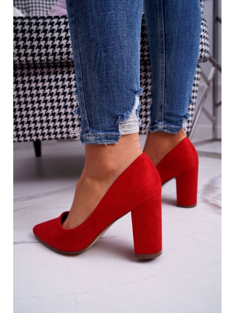 Stiletto Women's Suede Red Florena pumps