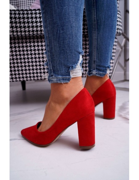 Stiletto Women's Suede Red Florena pumps