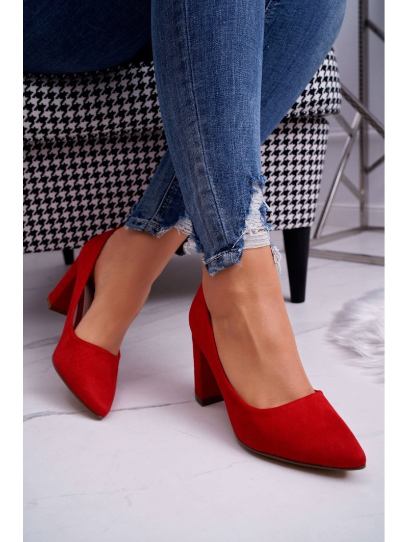 Stiletto Women's Suede Red Florena pumps