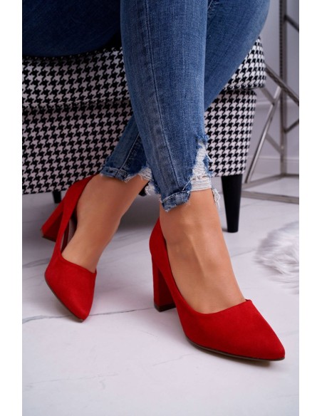 Stiletto Women's Suede Red Florena pumps