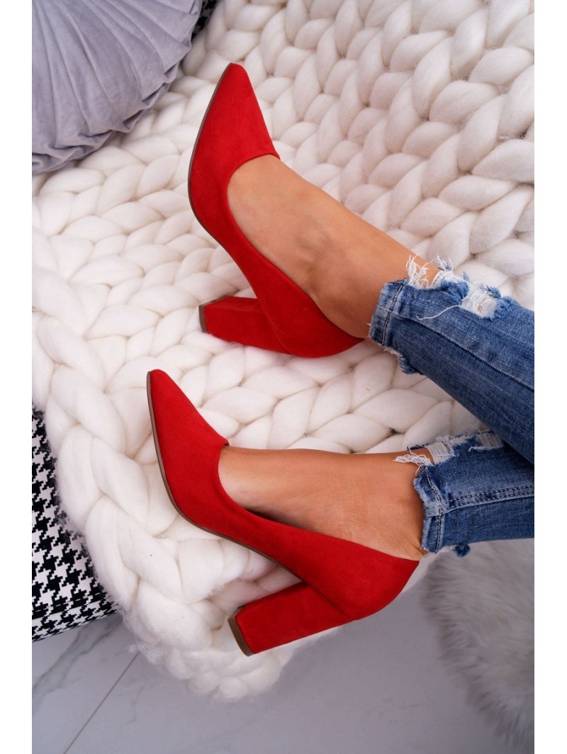 Stiletto Women's Suede Red Florena pumps