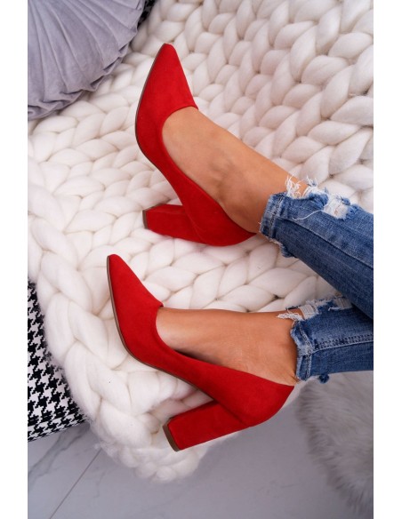 Stiletto Women's Suede Red Florena pumps