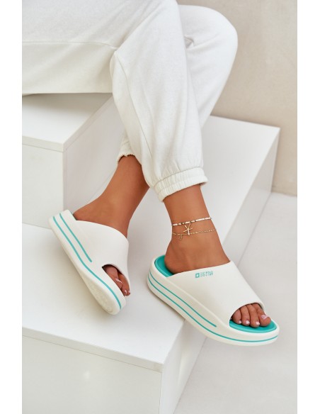 Women's Platform Slippers Big Star NN274A038 White-Mint