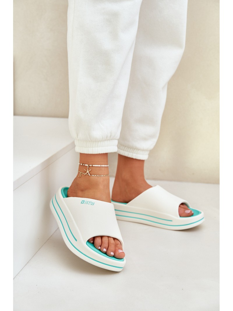 Women's Platform Slippers Big Star NN274A038 White-Mint