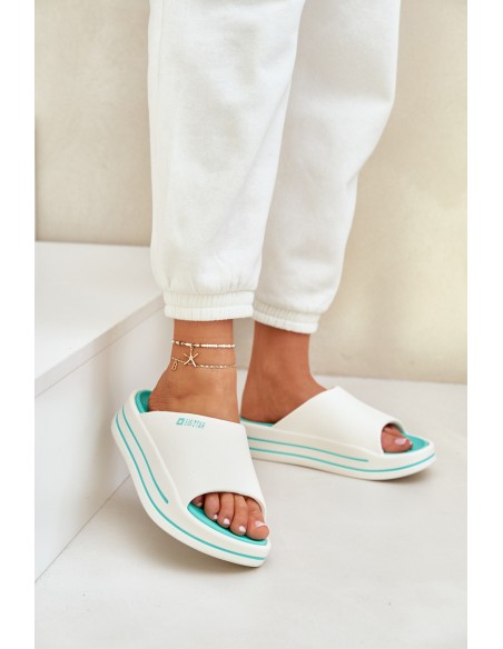 Women's Platform Slippers Big Star NN274A038 White-Mint