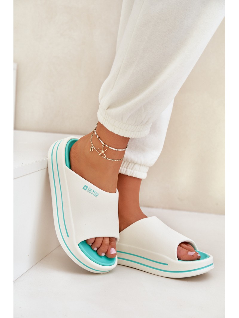 Women's Platform Slippers Big Star NN274A038 White-Mint
