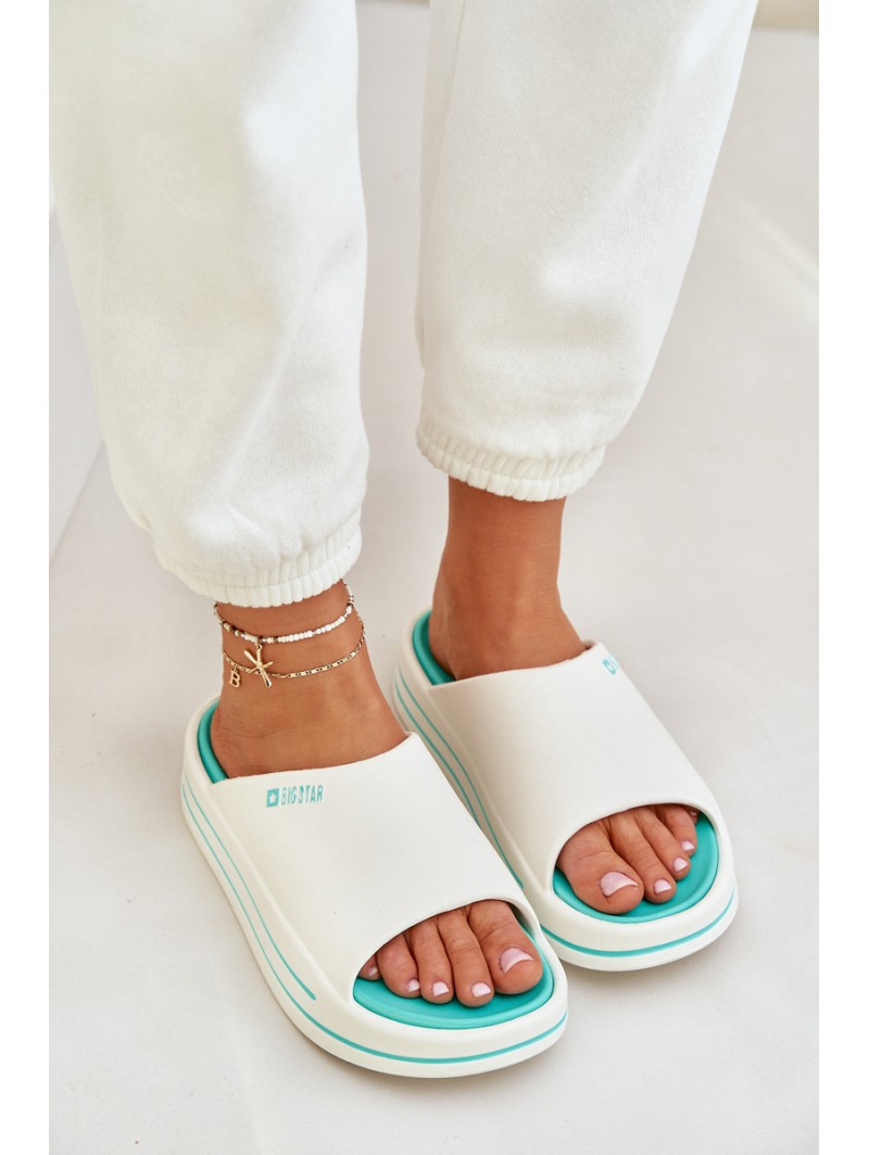 Women's Platform Slippers Big Star NN274A038 White-Mint