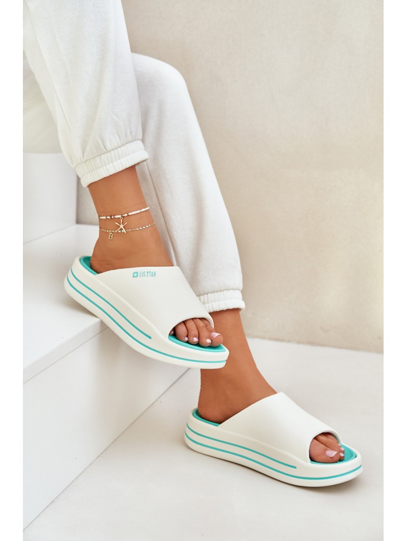 Women's Platform Slippers Big Star NN274A038 White-Mint