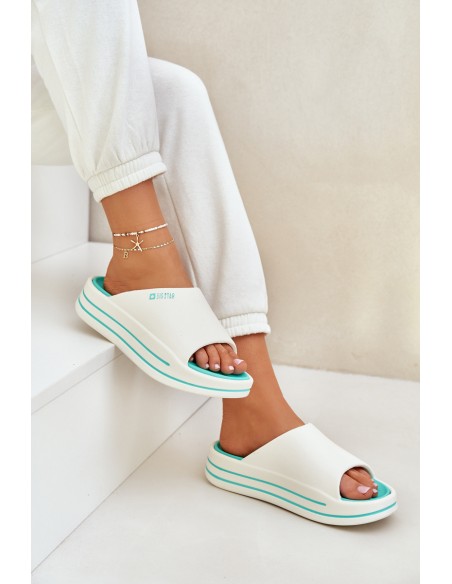 Women's Platform Slippers Big Star NN274A038 White-Mint
