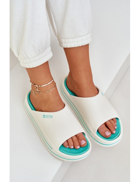 Women's Platform Slippers Big Star NN274A038 White-Mint