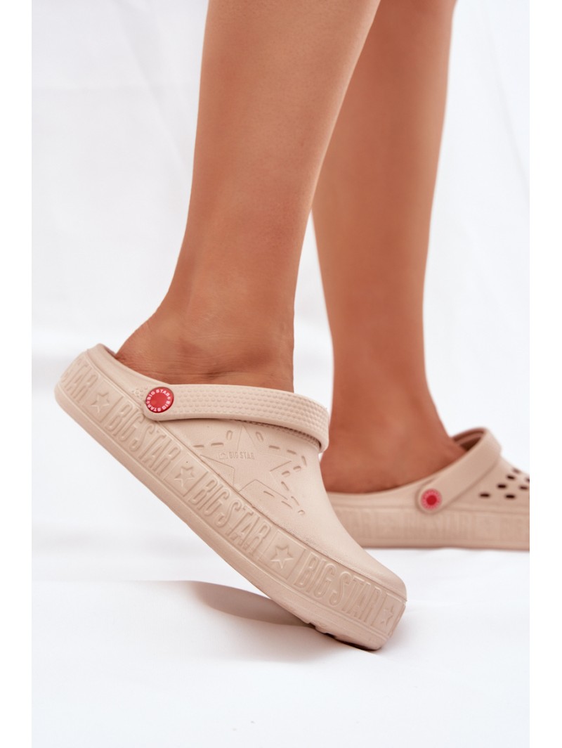 Women's Lightweight Slippers Big Star II275008 Beige