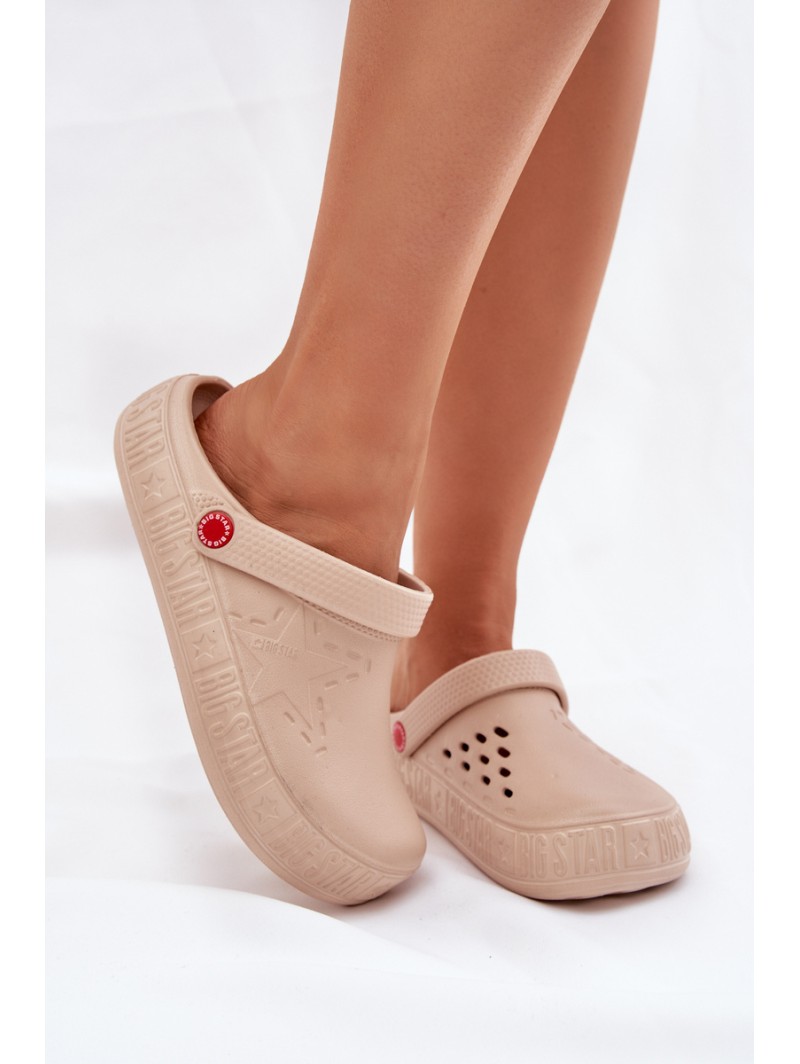 Women's Lightweight Slippers Big Star II275008 Beige
