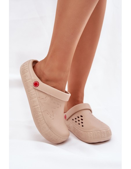 Women's Lightweight Slippers Big Star II275008 Beige
