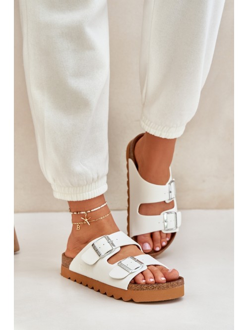 Classic women's slippers Big Star LL274480 white