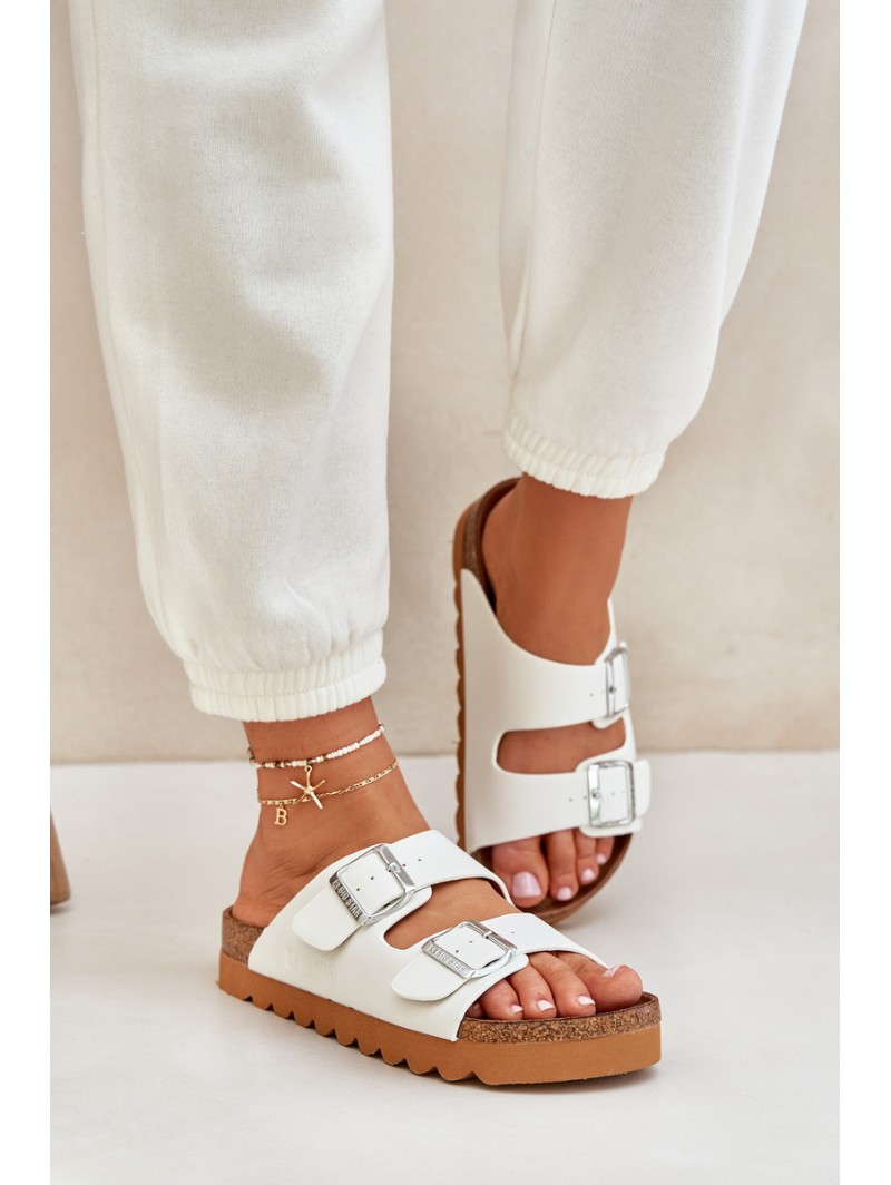 Classic women's slippers Big Star LL274480 white