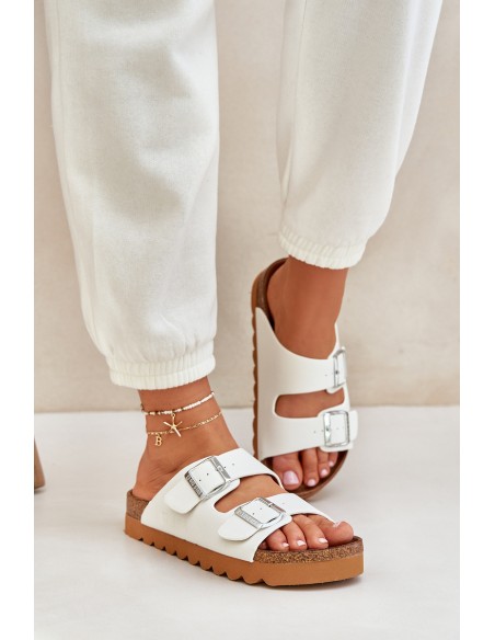 Classic women's slippers Big Star LL274480 white