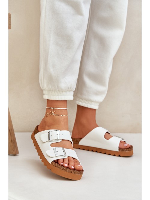 Classic women's slippers Big Star LL274480 white 2
