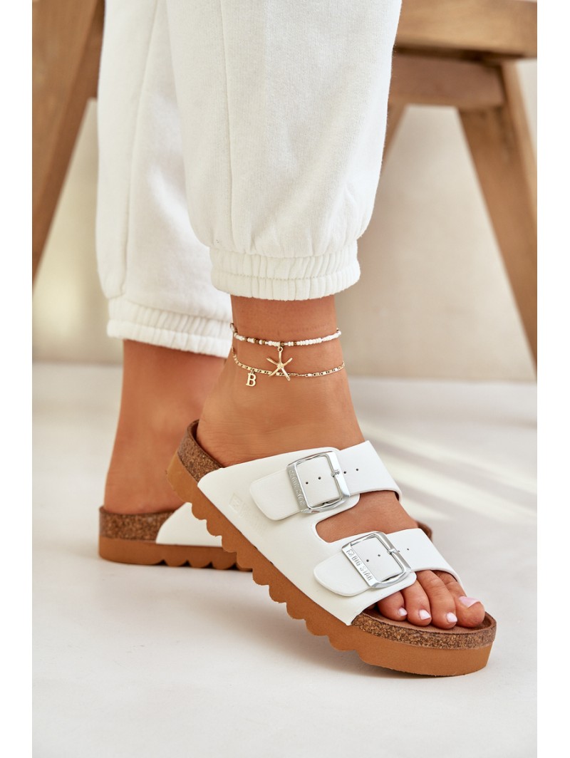 Classic women's slippers Big Star LL274480 white