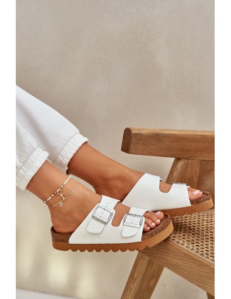 Classic women's slippers Big Star LL274480 white