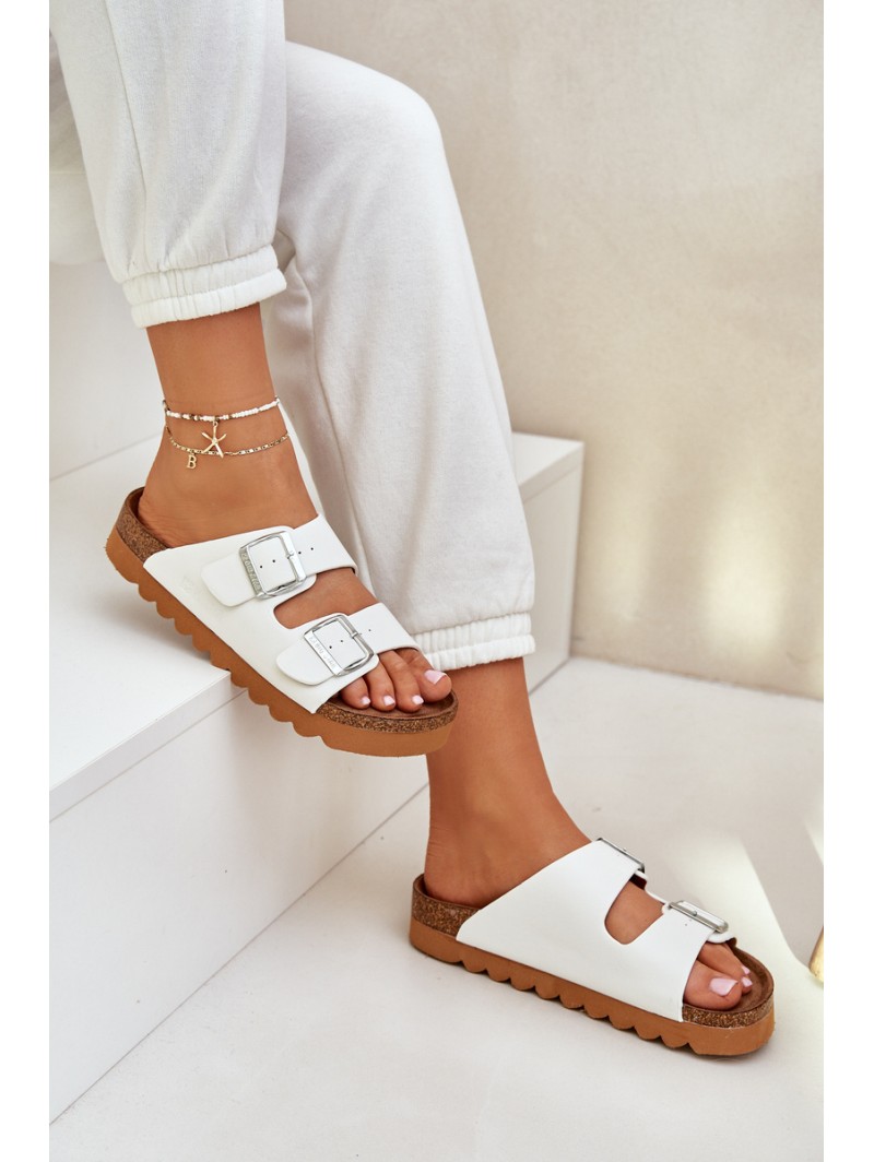 Classic women's slippers Big Star LL274480 white