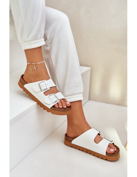 Classic women's slippers Big Star LL274480 white