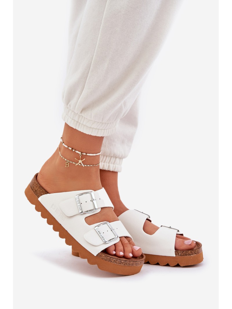 Classic women's slippers Big Star LL274480 white