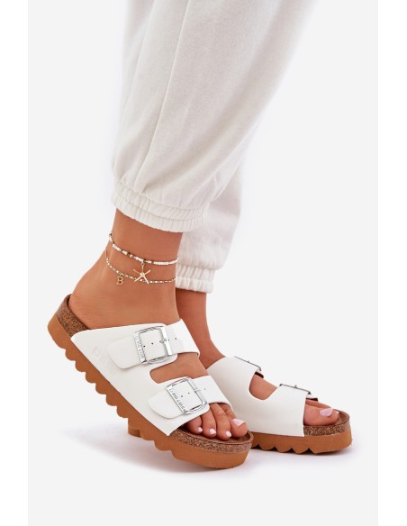 Classic women's slippers Big Star LL274480 white