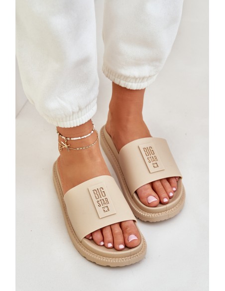 Ladies Slippers Big Star LL274A210 Beige