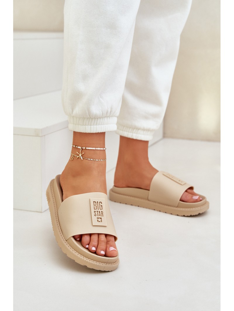 Ladies Slippers Big Star LL274A210 Beige