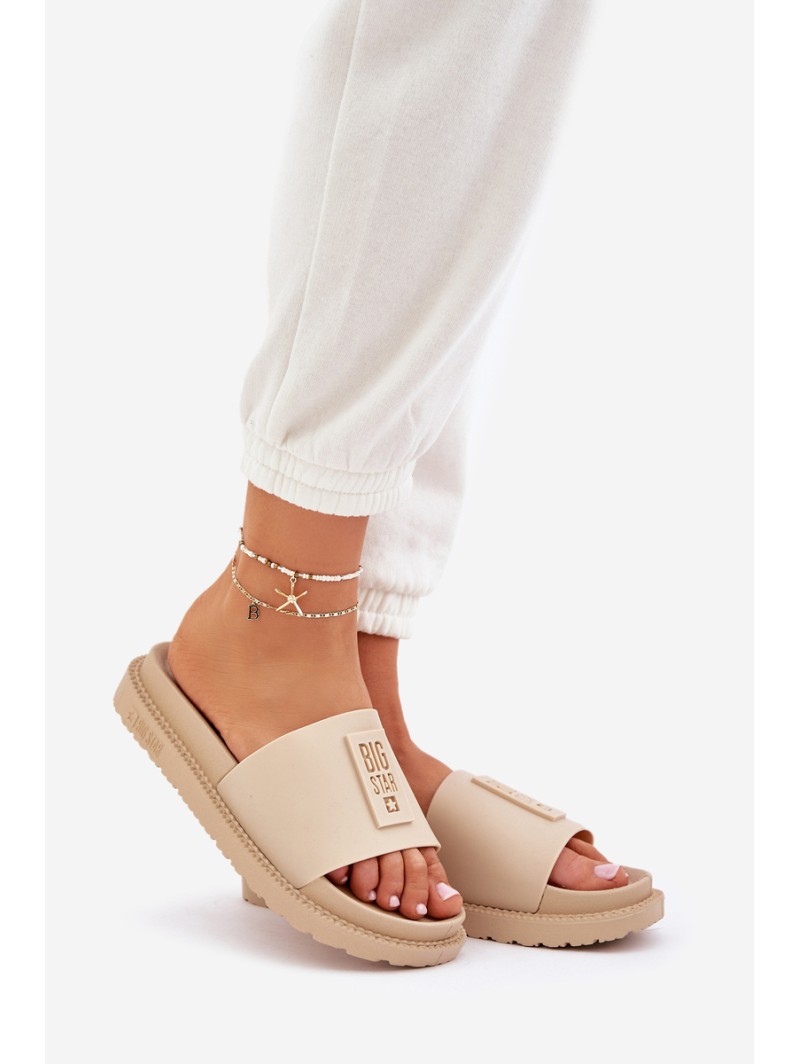 Ladies Slippers Big Star LL274A210 Beige