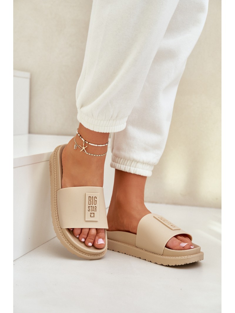 Ladies Slippers Big Star LL274A210 Beige