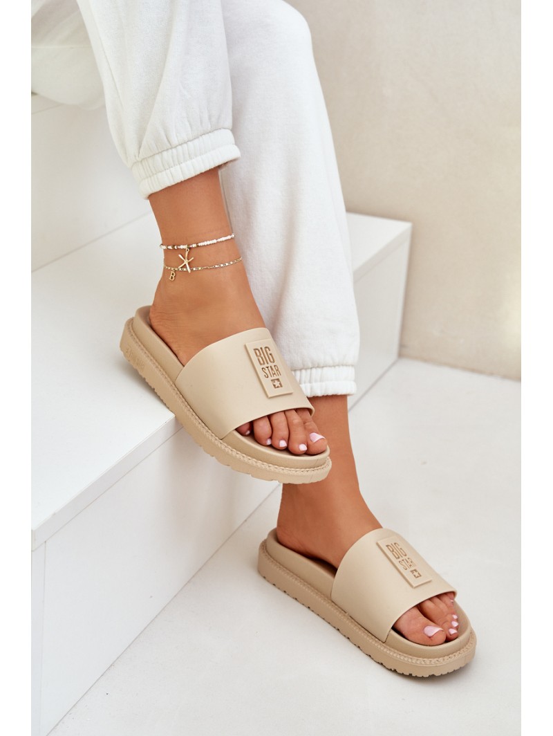 Ladies Slippers Big Star LL274A210 Beige