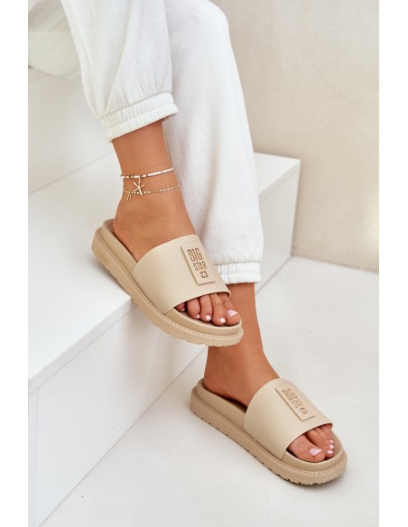 Ladies Slippers Big Star LL274A210 Beige