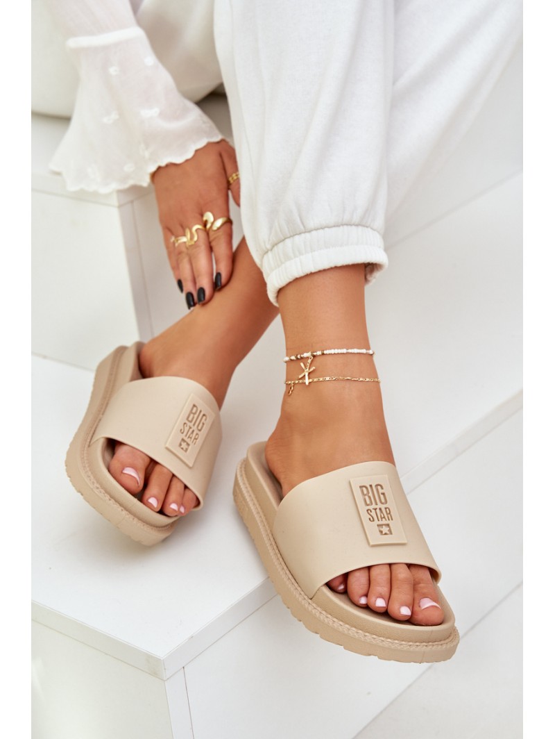Ladies Slippers Big Star LL274A210 Beige