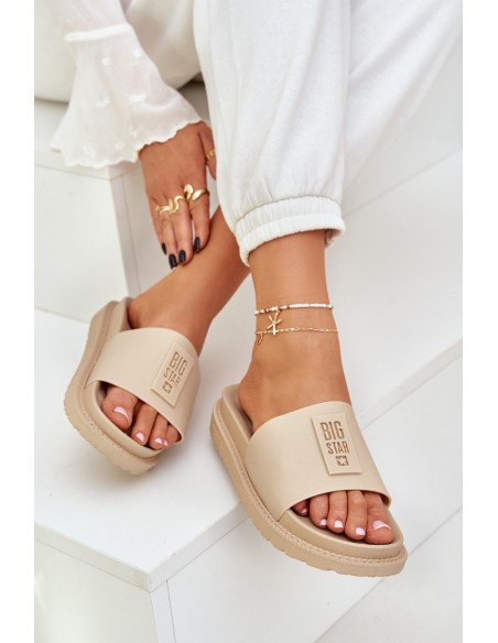 Ladies Slippers Big Star LL274A210 Beige