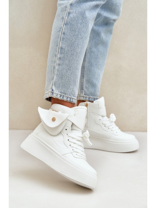 High sneakers with pouch on platform white Saramis 2