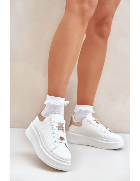 Women's sneakers with rings white Bralinea