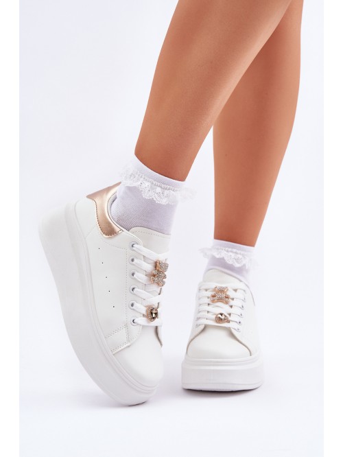 Women's sneakers with rings white Bralinea 2