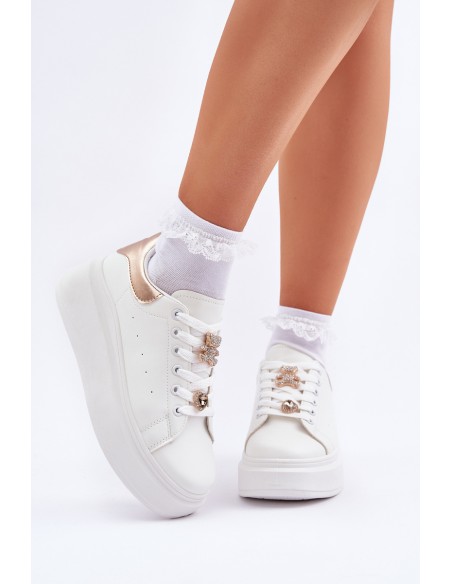 Women's sneakers with rings white Bralinea