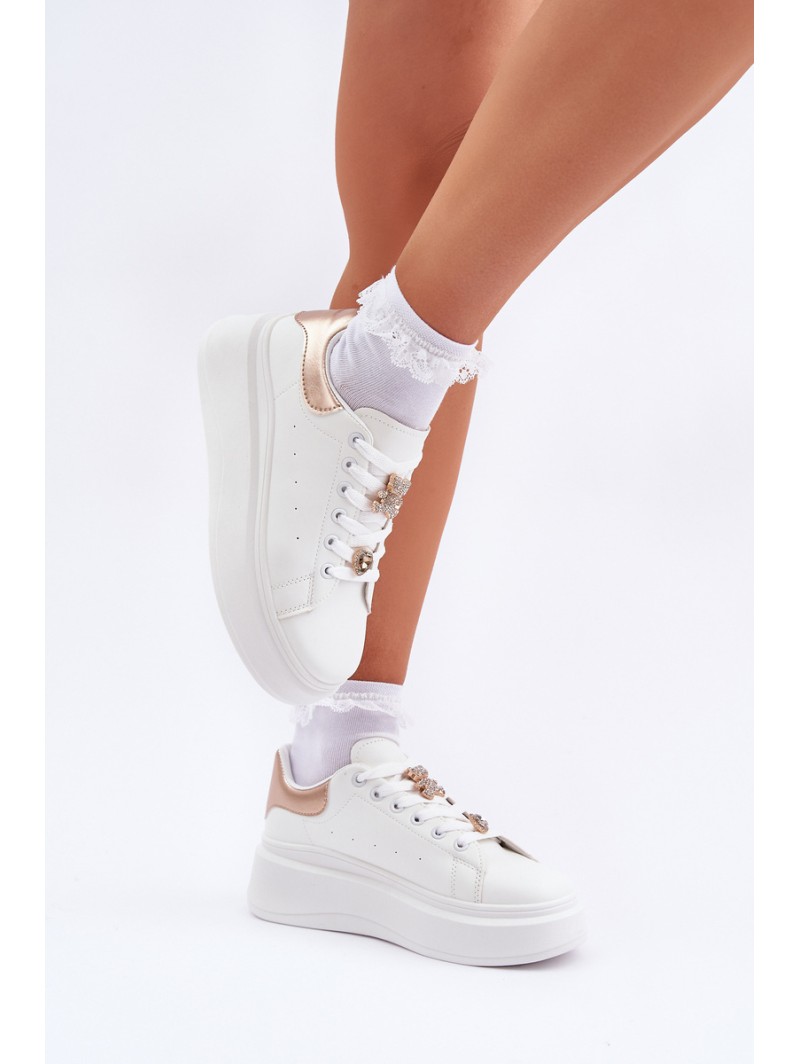 Women's sneakers with rings white Bralinea